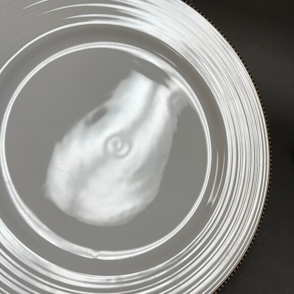 Euro Vertex Patra Chop Plate Platter White with Black Yellow Diamonds Trim - Picture 5 of 5